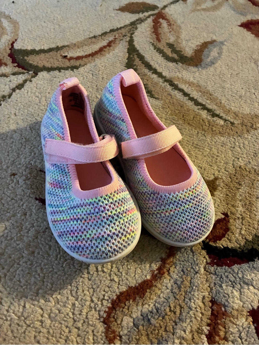 Old Navy Pink Multicolor Knit Mary Jane Sneakers